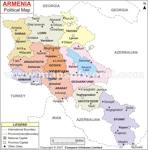 siyasi haritasi ermenistan